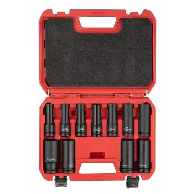 Набір головок ударних подовжених Intertool STORM Cr-Mo 1/2" 11 од. 10-24 мм (ET-8505) Набір головок ударних подовжених Intertool STORM Cr-Mo 1/2" 11 од. 10-24 мм (ET-8505)