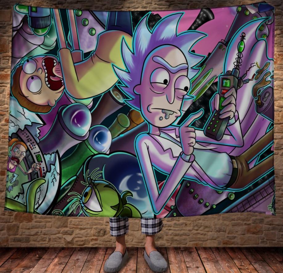 Плед с 3D принтом Рик и Морти Комикс 150x200 см (epi_0099)