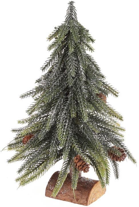 Ялинка декоративна Сріблястий блиск на дерев'яній підставці 27 см Ялинка декоративна Сріблястий блиск на дерев'яній підставці 27 см