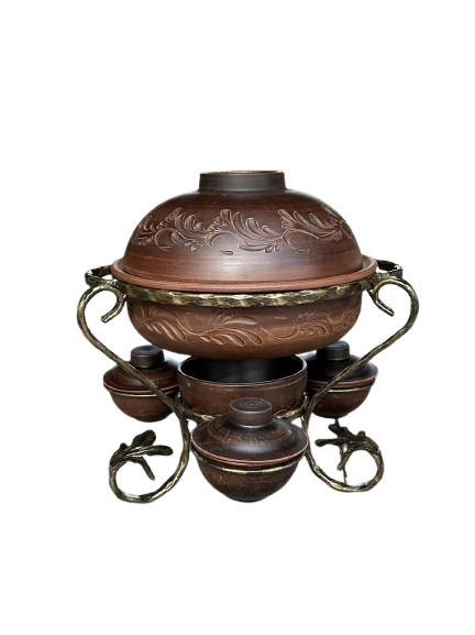 Підставка для підігріву м'яса Пловниця з соусницями 3,5 л