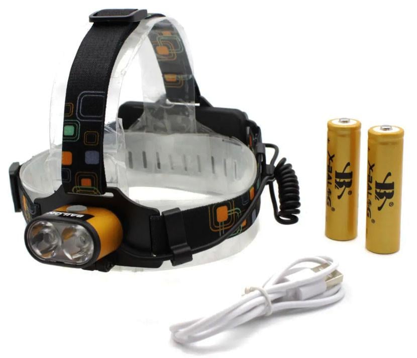 Фонарь налобный аккумуляторный RB-133 для рыбалки T6 2LED (1969376163)