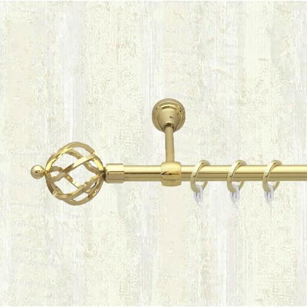 Карниз металевий Orvit Ажур однорядний 16 мм 300 см Золотий (000-6292)