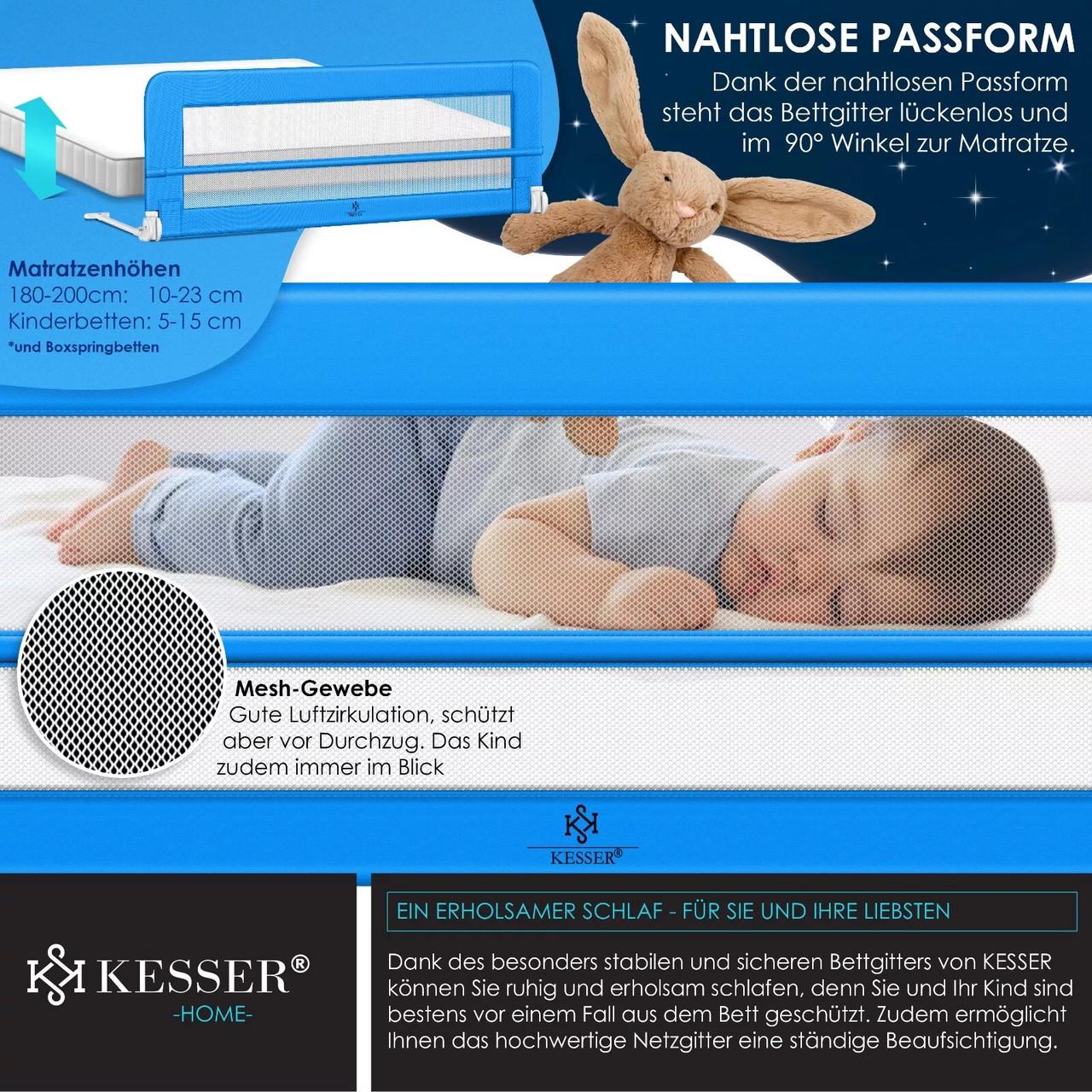 Ограждение детской кровати KESSER 200 см Синий - фото 8