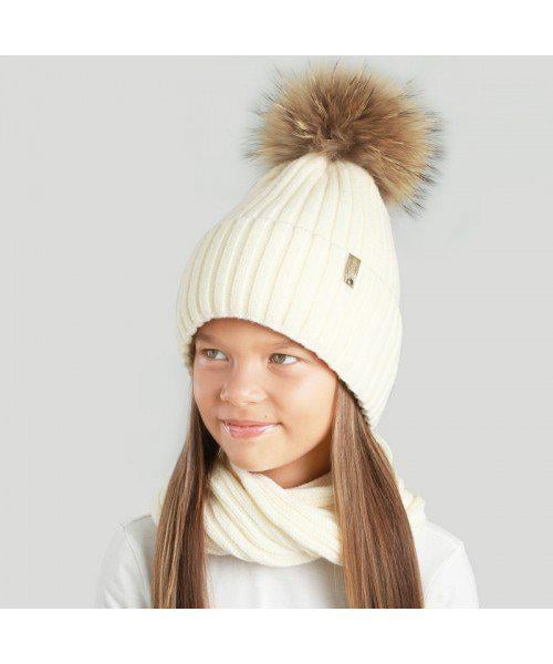 Комплект шапка и шарф детский Elf Иза р. 54 Молочный (OK001423)