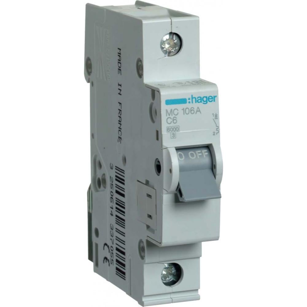 Выключатель автоматический Hager In 6 А C 6 kA - фото 1 Выключатель автоматический Hager In 6 А C 6 kA - фото 1