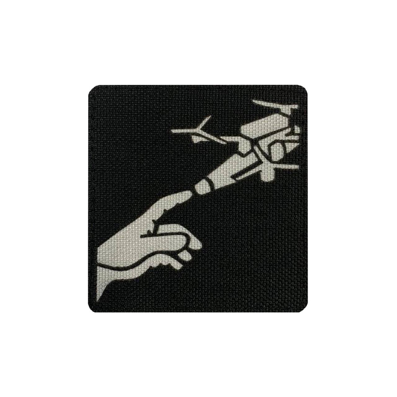 Шеврон на липучке Laser Cut Инженер БПЛА Систем 7х7 см Черный/Белый