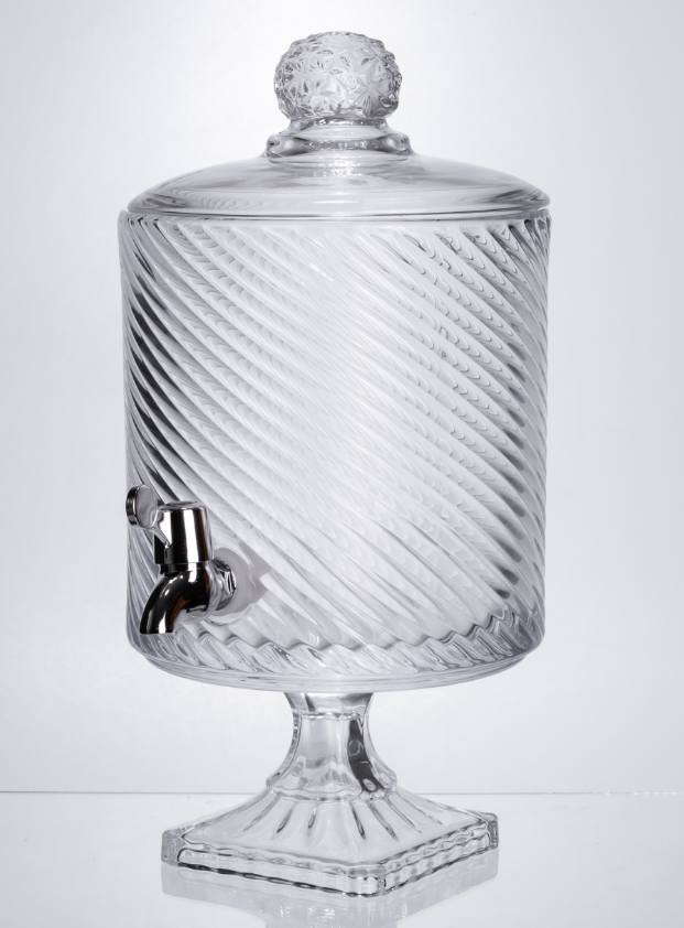 Лимонадница на ножке с краном стеклянная 4,5 л Прозрачный - фото 2