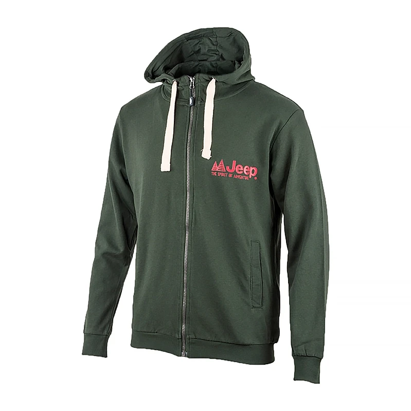 Толстовка мужская JEEP HOODED SWEATSHIRT FULL ZIP The spirit of Adventure L Хаки (O102570-E848 L)