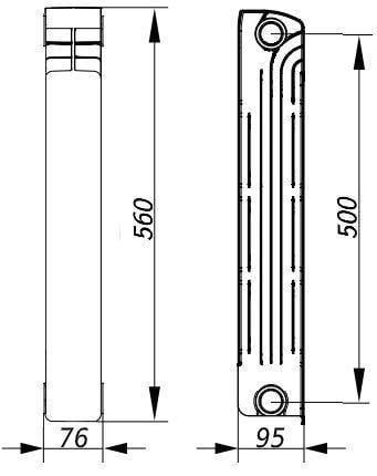 Радиатор биметаллический секционный ENERGO BIDEEP 500/96 кратно 10 (000020261) - фото 6