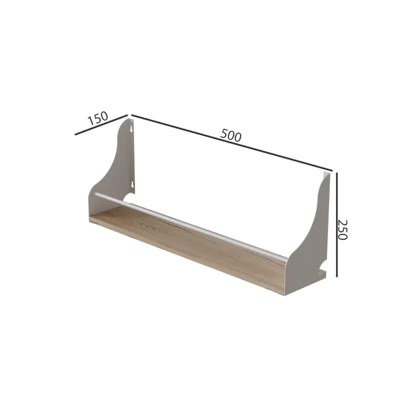 Полиця настінна Ferrum Decor Ізі ДСП/метал 260x500x150 мм Білий/Артізан (FRD-102913) - фото 3 Полиця настінна Ferrum Decor Ізі ДСП/метал 260x500x150 мм Білий/Артізан (FRD-102913) - фото 3