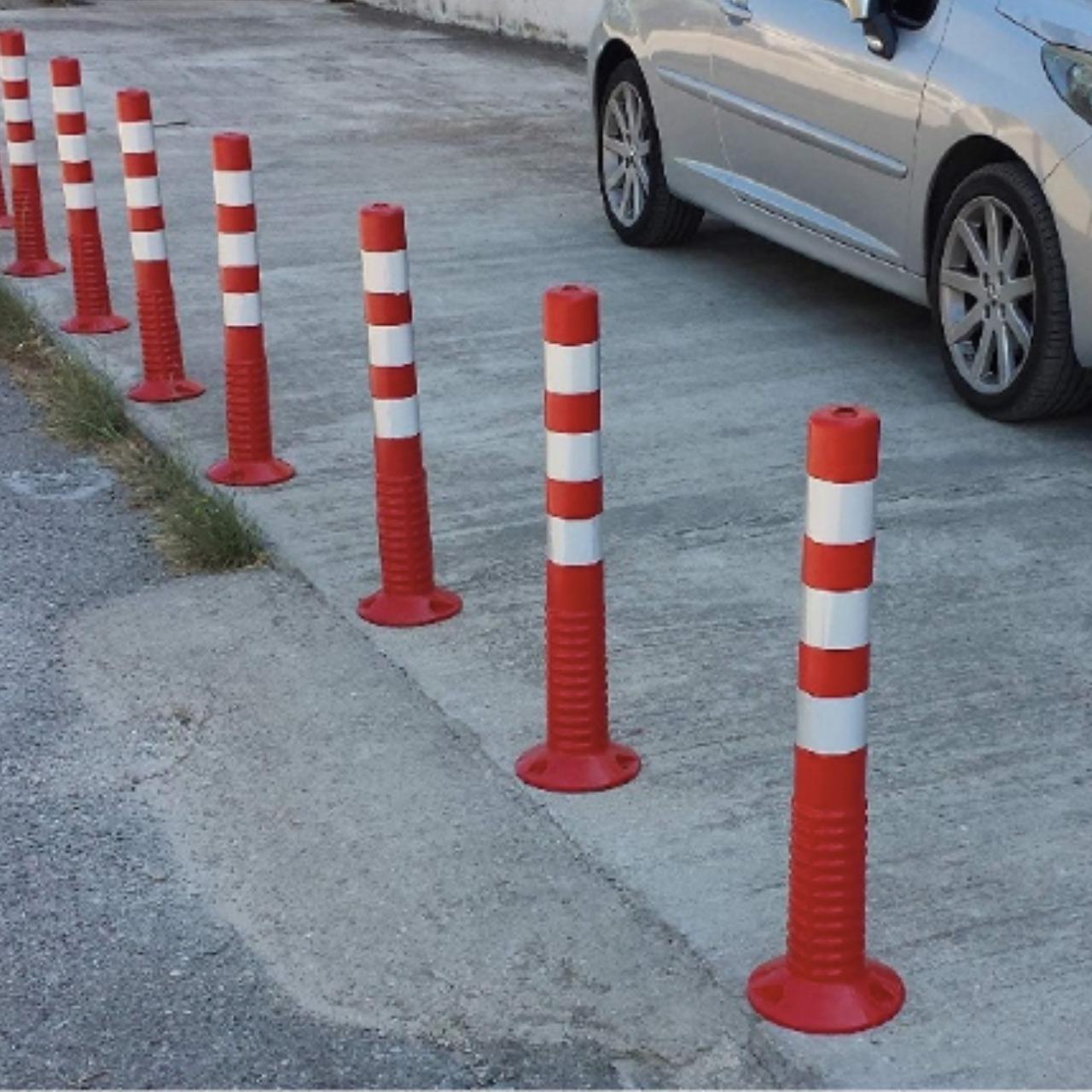 Стовпчик дорожній гнучкий сигнальний з відбивачами ПВХ з анкерним кріпленням 75 см Червоний - фото 6