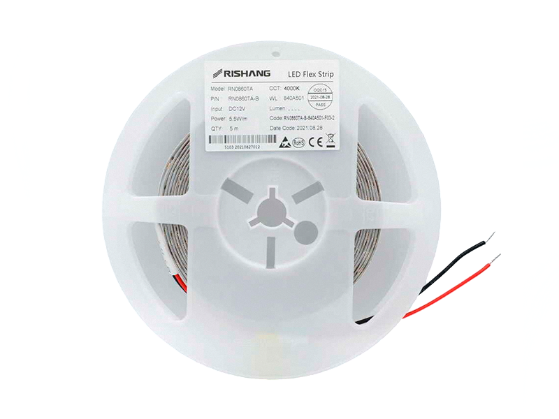 Светодиодная лента RISHANG 2835 60 LED 8 мм 12 В 5,5 Вт IP33 Белый нейтральный (5844)