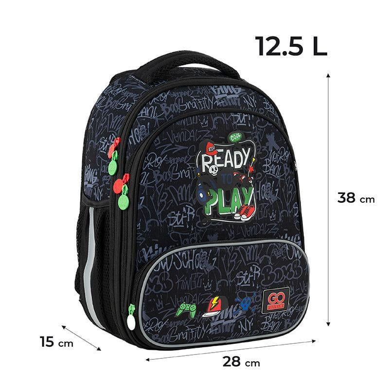 Рюкзак каркасний GoPack Education Ready2Play 38x28x15 см 16 л Чорний (GO24-597M-6) - фото 9