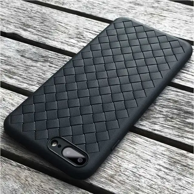 Плетеный чехол Bottega Veneta для iPhone 8 Plus/7 Plus Черный