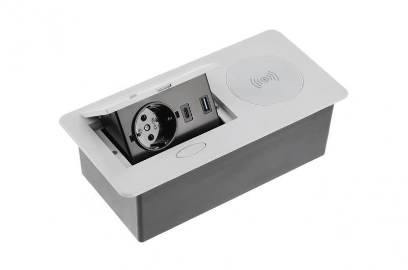 Настольный удлинитель для розеток GTV встроенный AVARO PLUS алюминий (011222)