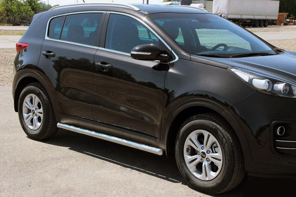 Боковые трубы BB001 CAN для Kia Sportage 2015-2021 гг. нержавеющая сталь Хром