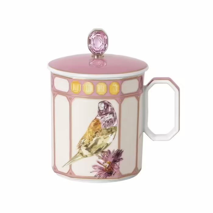 Кружка с ручкой SwarovskixRosenthal SwarovskixRosenthal IDYLLIA Зяблик в розовой рамке 390 мл (2668556)