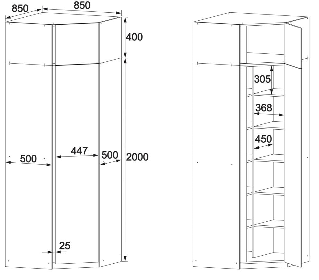 Шкаф угловой с полками Мастер Форм Брайт 850х520х2400 мм Дуб сонома/Белый (33212) - фото 3 Шкаф угловой с полками Мастер Форм Брайт 850х520х2400 мм Дуб сонома/Белый (33212) - фото 3