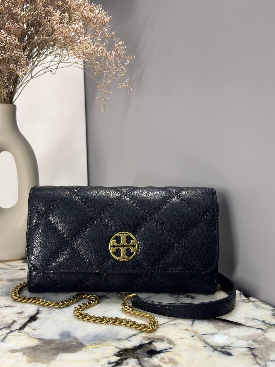 Сумка женская-кошелек на цепочке Tory Burch Willa Chain Wallet Черный