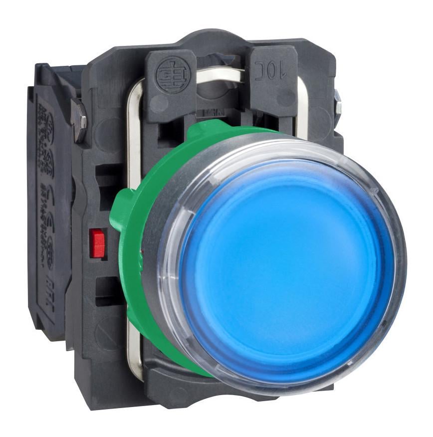 Кнопка управления Schneider Electric Harmony XB5 1NO+1NC 22 мм LED 24V Синий (XB5AW36B5)