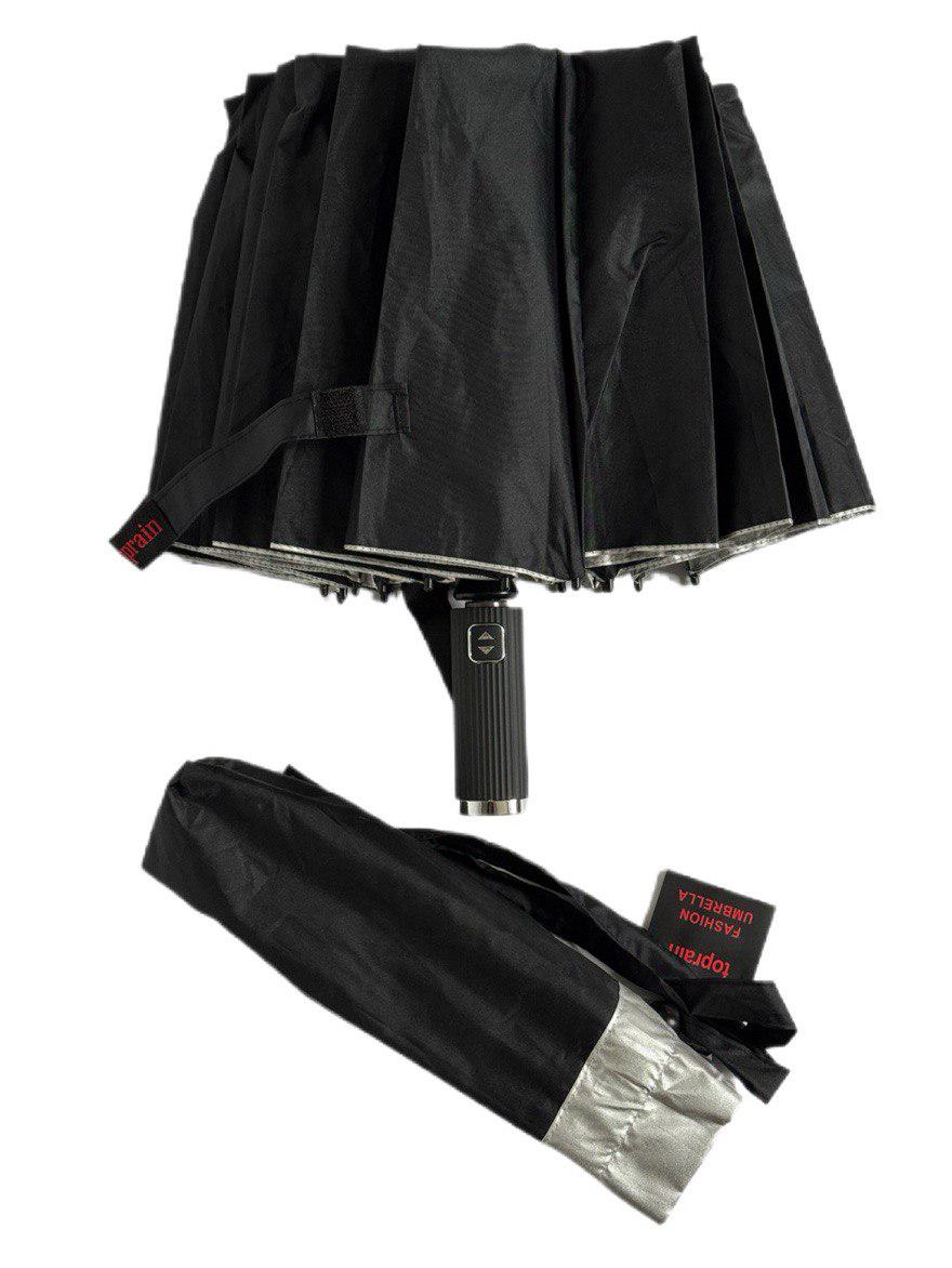 Парасолька-автомат Toprain Umbrella однотонна 16 спиць зі сріблом під куполом Чорний (4016/6) - фото 3 Парасолька-автомат Toprain Umbrella однотонна 16 спиць зі сріблом під куполом Чорний (4016/6) - фото 3