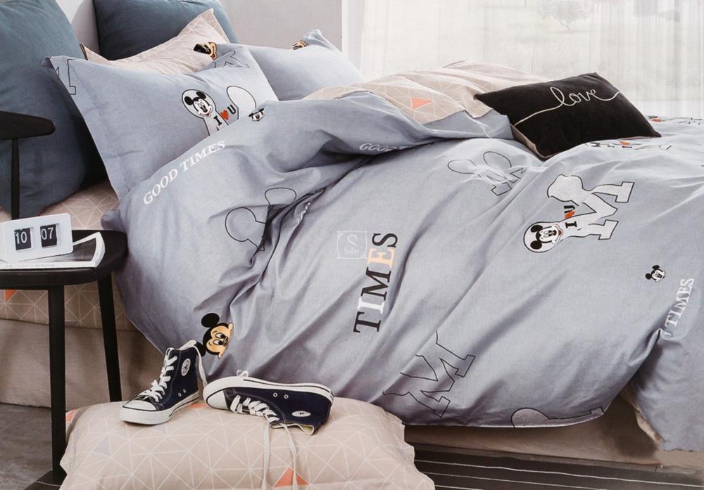 Комплект постельного белья подростковый Viluta Микки сатин 233 Серый (DR013129)