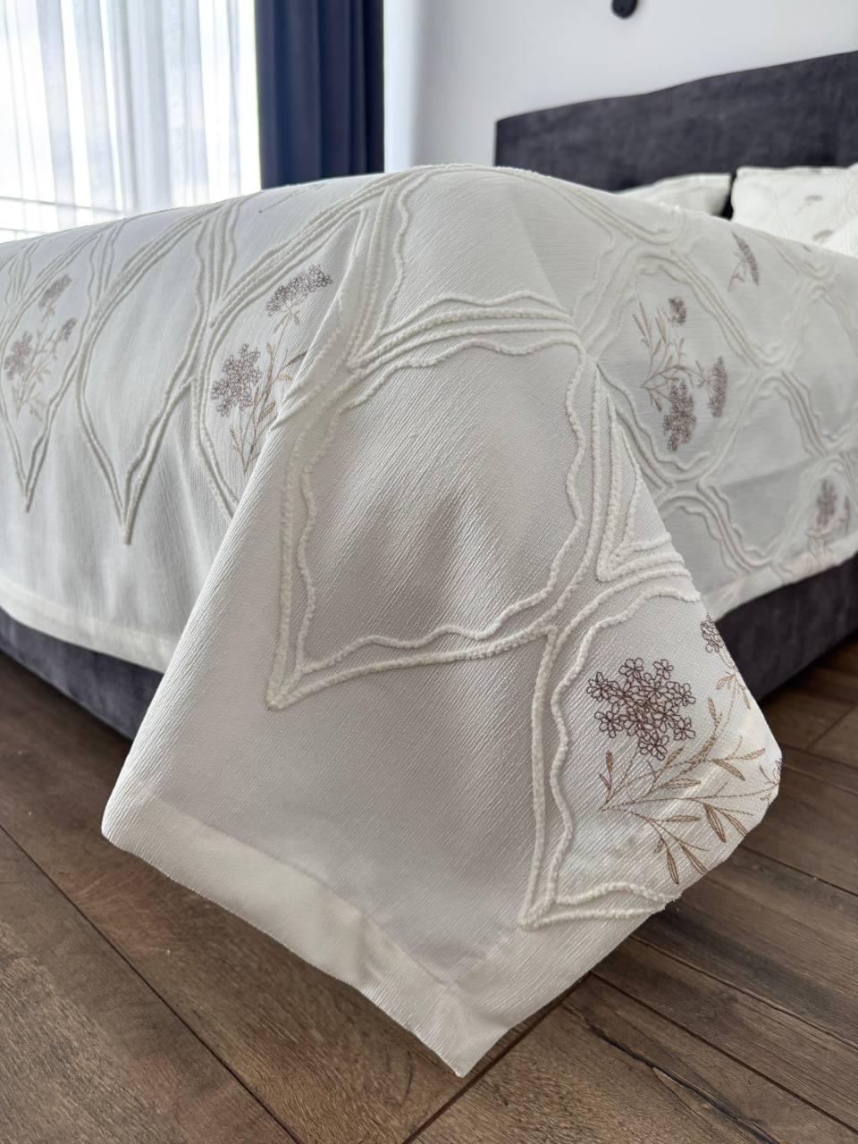 Покривало Бароко №4 бавовна 200х250 см Молочний (55677-4-200x250cm) - фото 6 Покривало Бароко №4 бавовна 200х250 см Молочний (55677-4-200x250cm) - фото 6