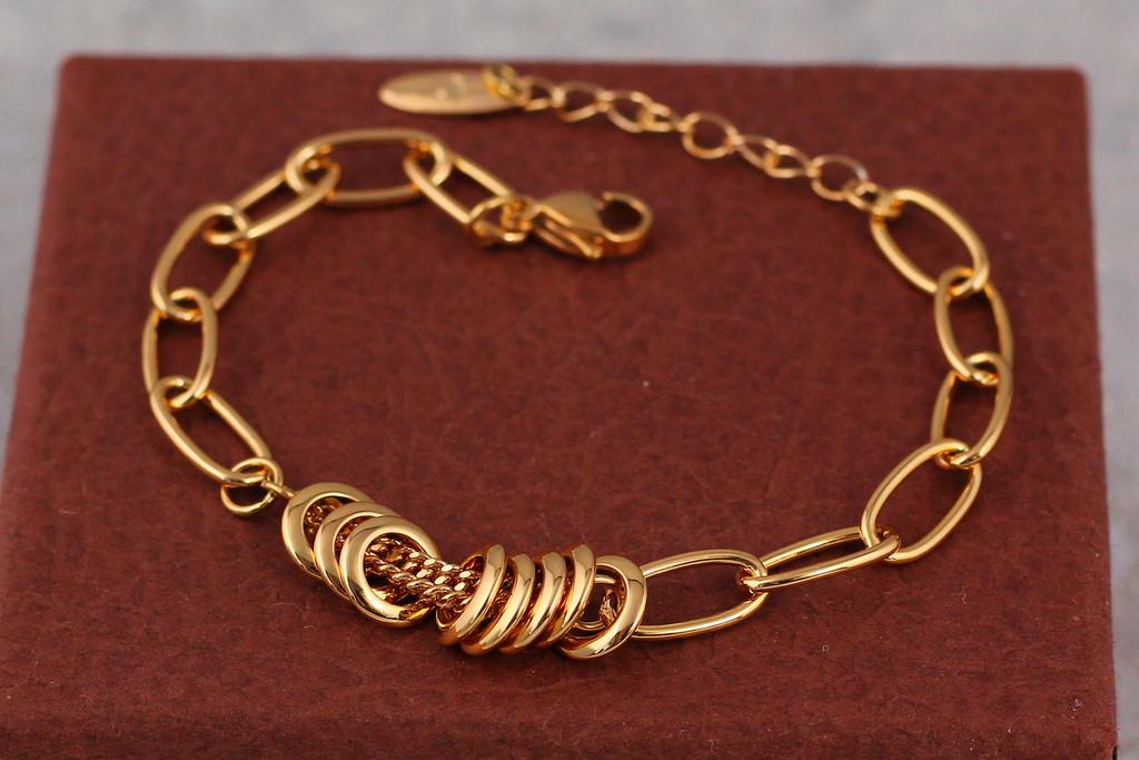 Браслет Xuping Jewelry Сильна ланка 17,5 см 7 мм Золотистий (1699721434)