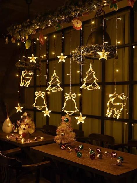 Гірлянда-штора світлодіодна з новорічними формами USB 2,5 м (2479517042) - фото 3