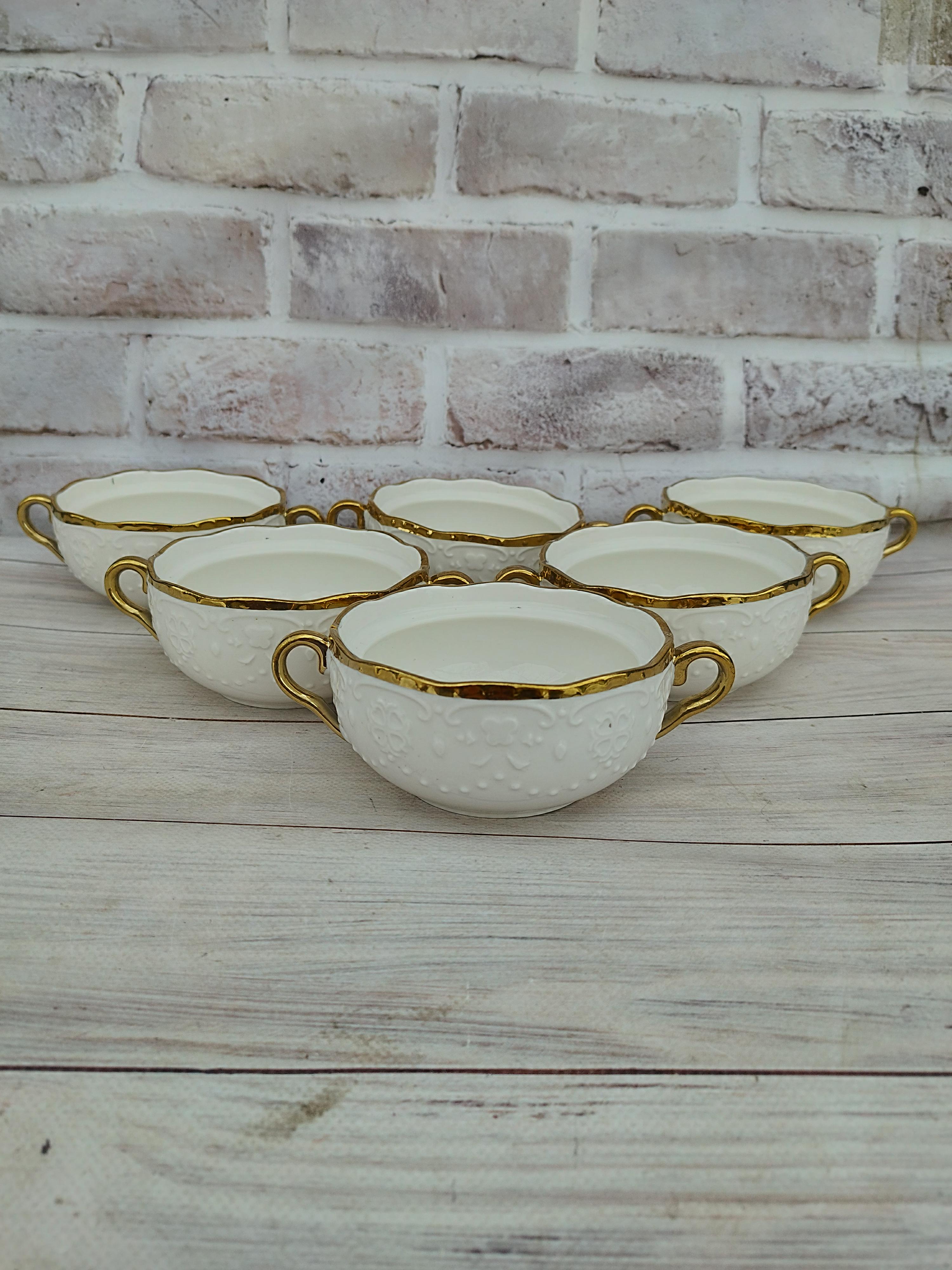 Набор пиал YIWU Amphora фарфоровых на 6 персон Белый (SPW-16-1)