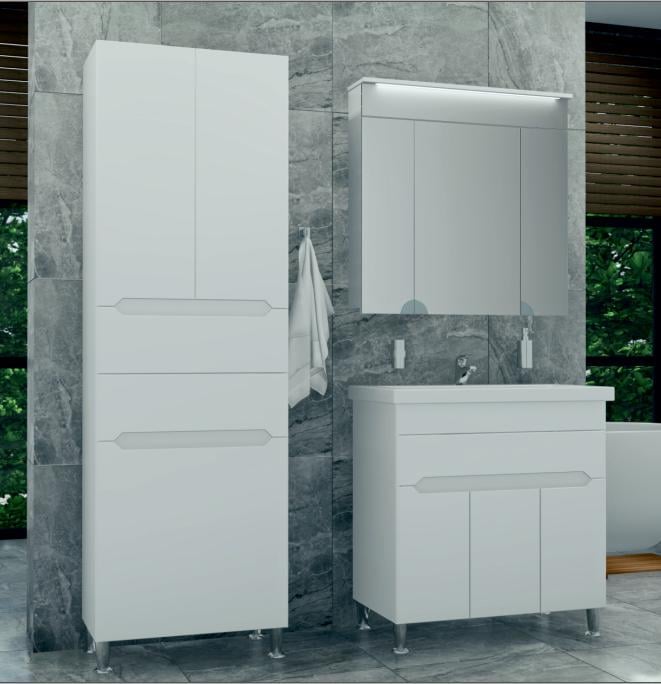 Зеркальный шкаф для ванной Allet Atmc-80 ВанЛанд с LED подсветкой (00012VAN) - фото 3 Зеркальный шкаф для ванной Allet Atmc-80 ВанЛанд с LED подсветкой (00012VAN) - фото 3