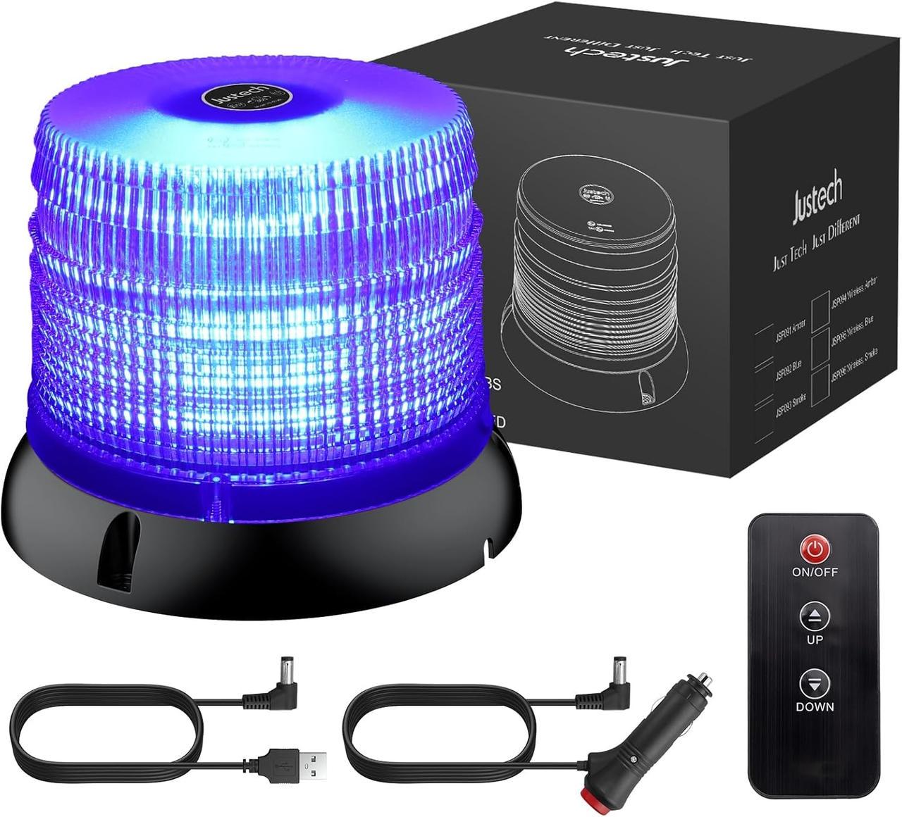 Ліхтар аварійний сигнальний Justech бездротовий 72LED Синій (32130481)