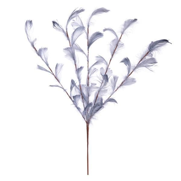 Гілка декоративна Yes! Fun Повітряні Пір'я 56 см Сірий (974583)