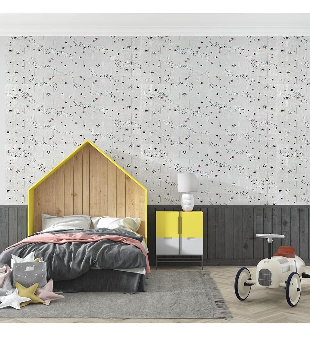 3D-панель самоклеющаяся декоративная Звезды под кирпич в рулоне 20 м 20000x700x3 мм Белый (OS-BM28-3 рулон 20м) - фото 9 3D-панель самоклеющаяся декоративная Звезды под кирпич в рулоне 20 м 20000x700x3 мм Белый (OS-BM28-3 рулон 20м) - фото 9