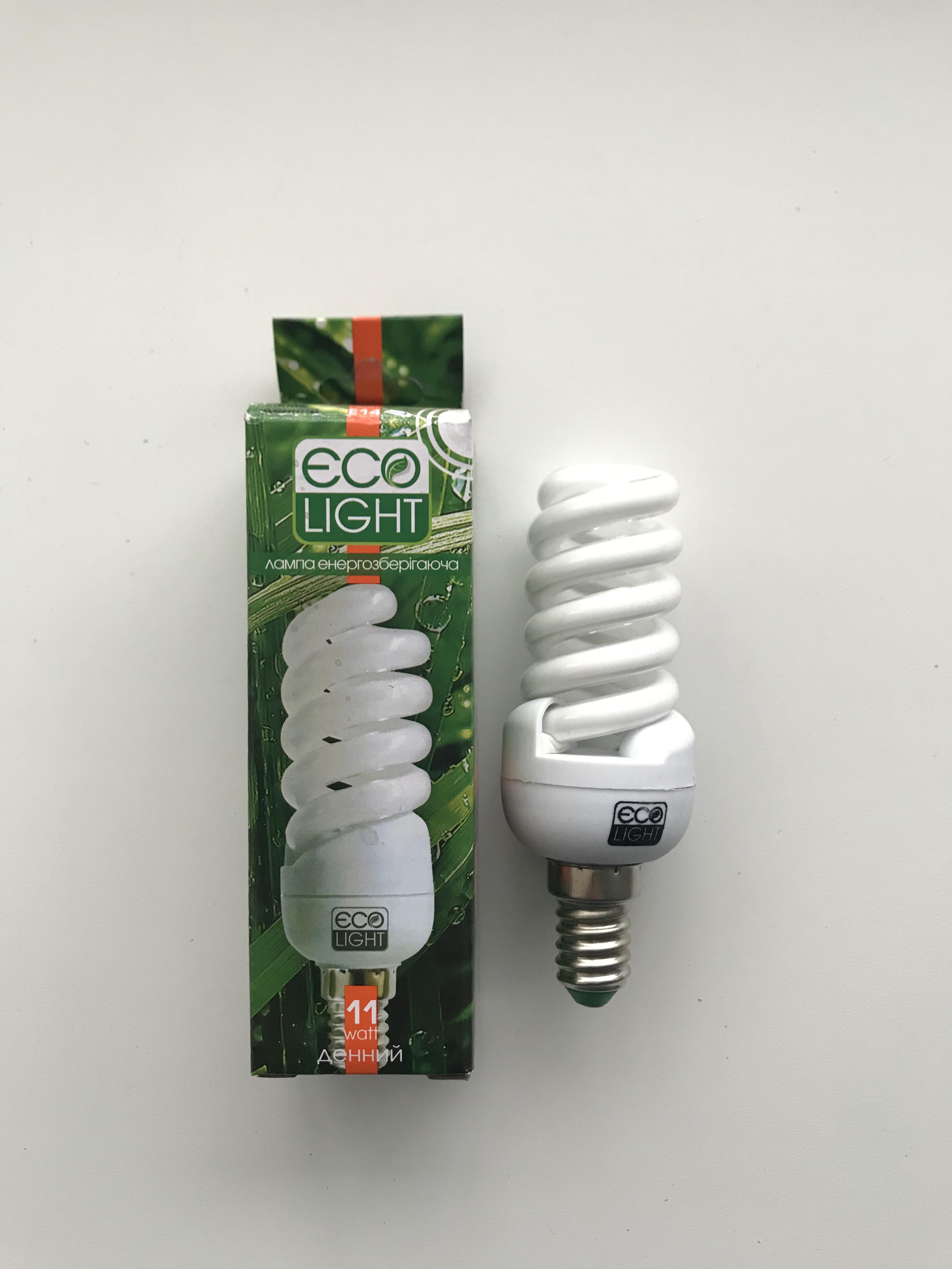 Лампа енергозберігаюча Eco Light 11 W 11 Вт E14 4000К нейтральне денне світло Білий - фото 1