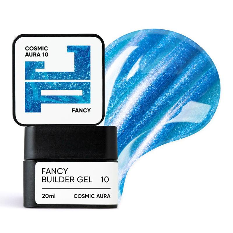 Білдер-гель Jerden Proff Fancy Builder Gel 10 Cosmic Aura для нарощування та моделювання з ефектом хамелеону 20 мл Синій