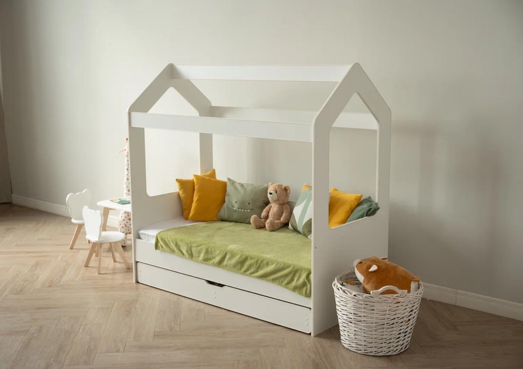 Детская кроватка одноярусная Домик-4 Белый