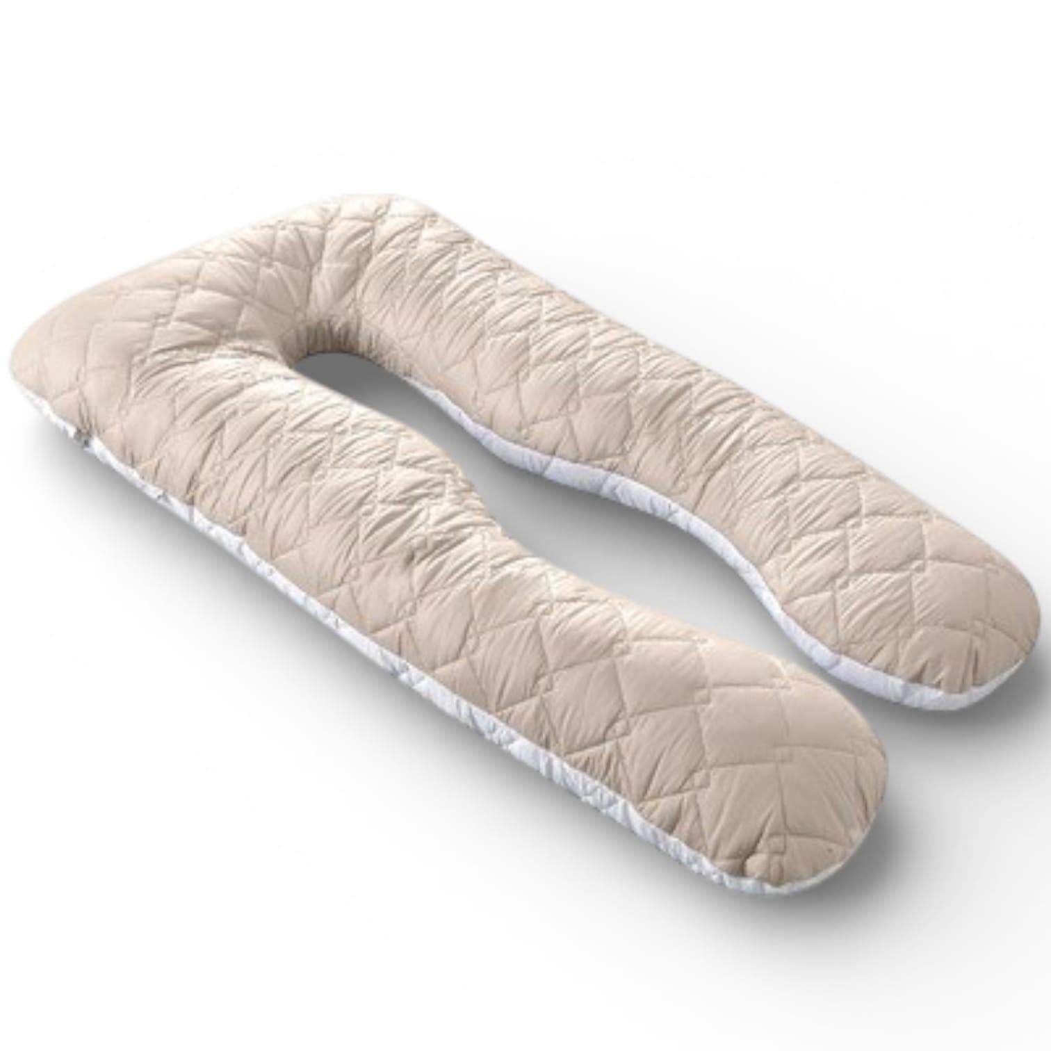 Подушка для беременных IDEIA П-формы со стеганным чехлом на молнии 140х75х20 см Серо-белый (8-33724х001)