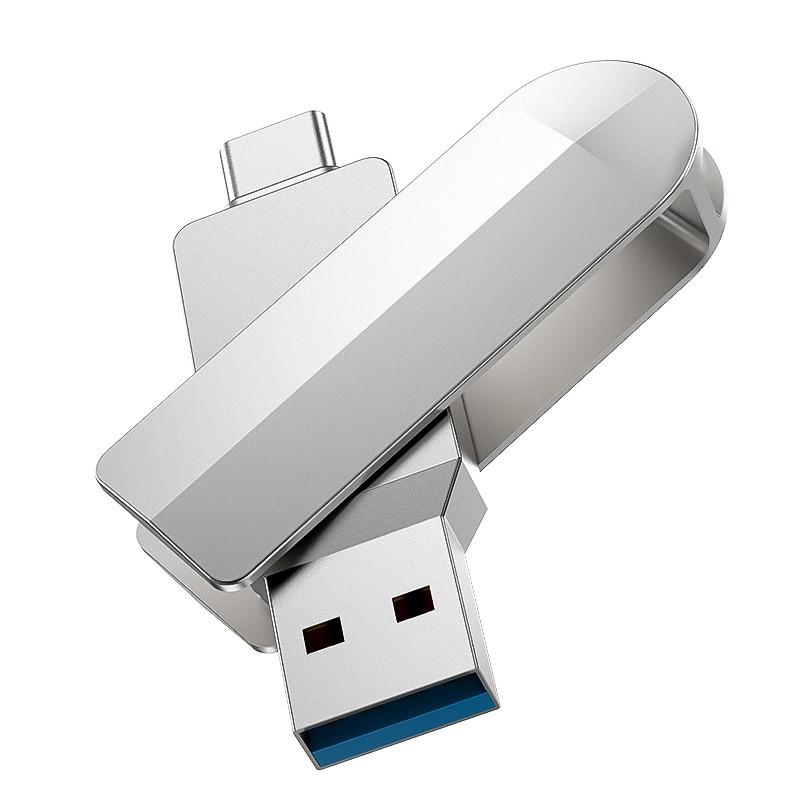 Флеш-пам'ять двостороння Hoco Wise USB 3.0 Type-C OTG USB 16 Гб Silver (52a6f34f) - фото 2