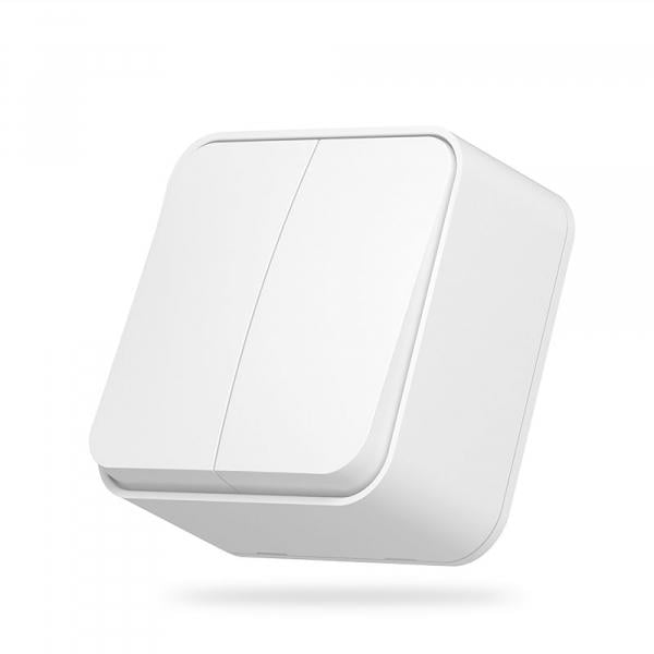 Вимикач Videx зовнішній двоклавішний Білий (IP20)