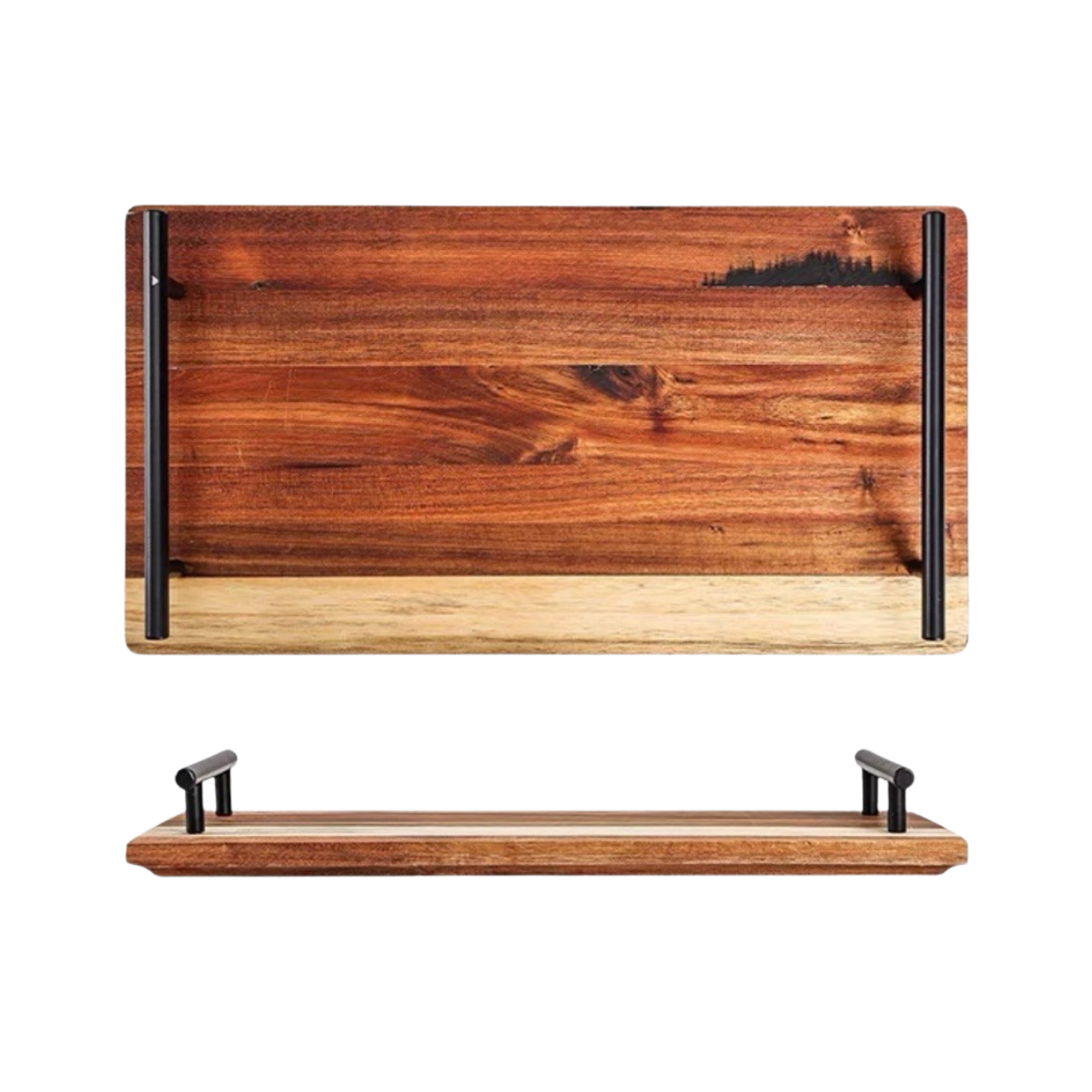 Поднос деревянный с ручками Линии лофт 39 см (33830098)