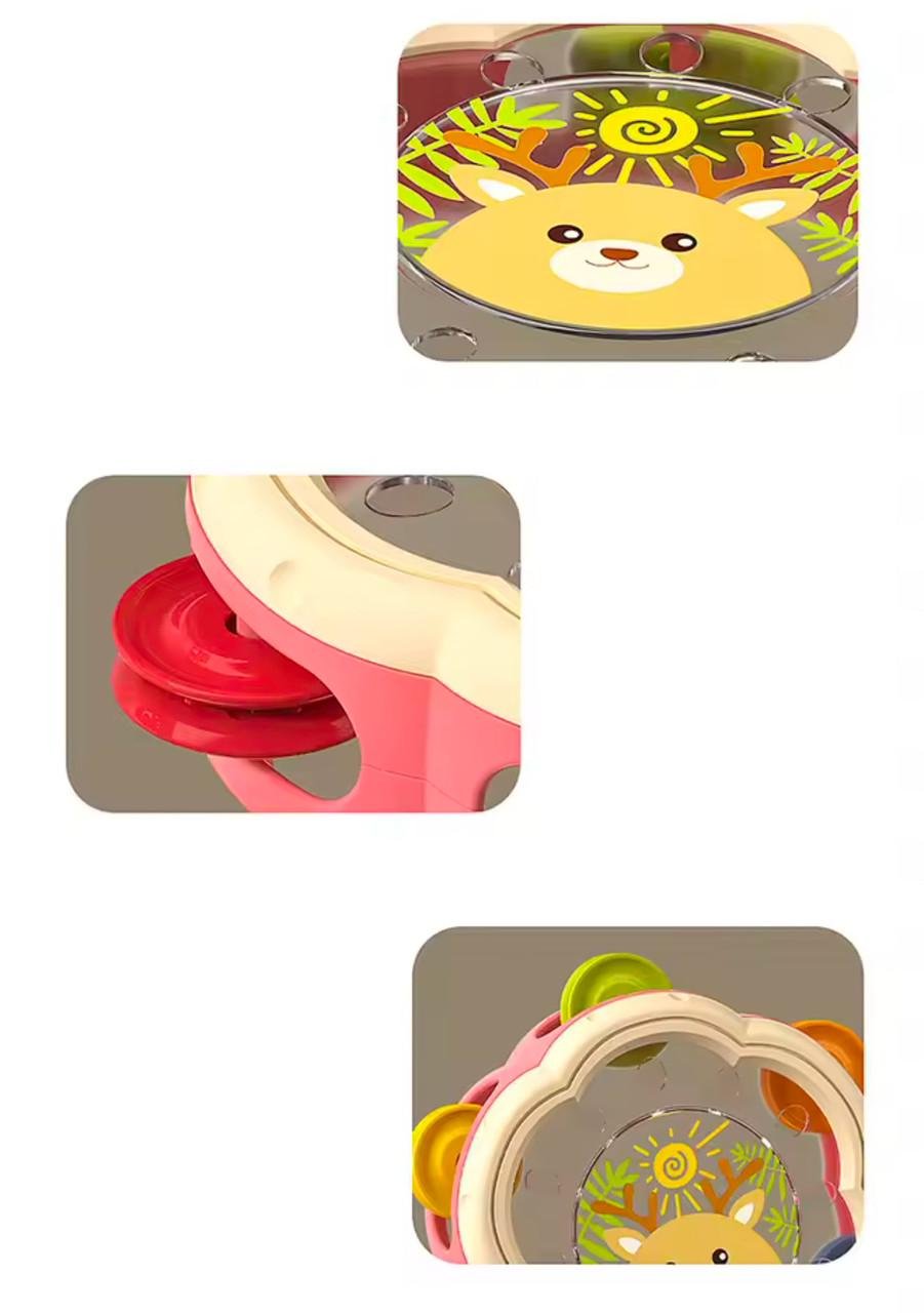 Дитячий бубон 17 см з дзвіночками та малюнком тигреня (75) - фото 5 Дитячий бубон 17 см з дзвіночками та малюнком тигреня (75) - фото 5