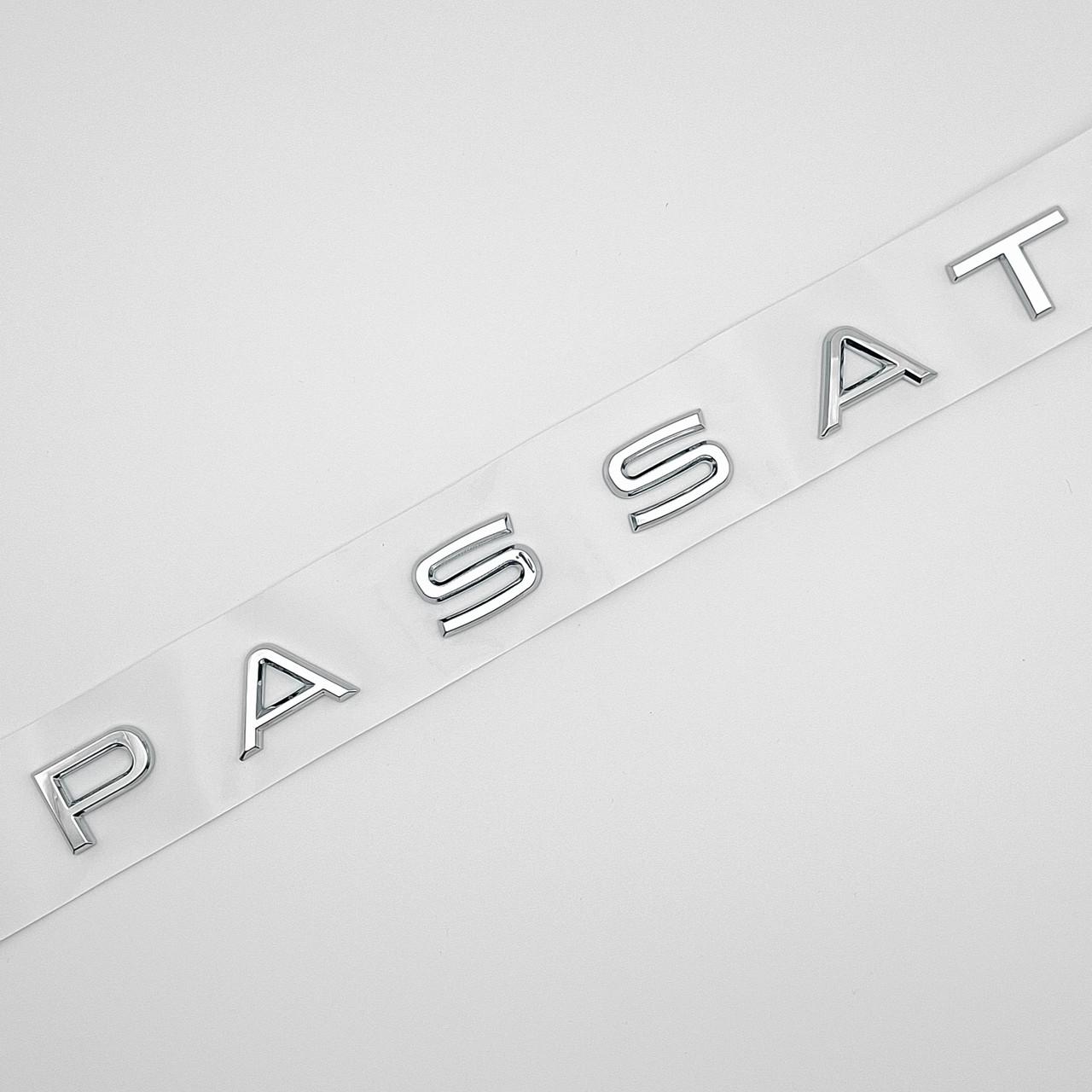 Эмблема надпись Passat Volkswagen ABS 30х2 см Хром глянцевый (2828294402)