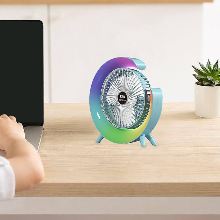 Вентилятор настольный с LED подсветкой RGB/на аккумуляторе/USB (MX-00009125) - фото 5 Вентилятор настольный с LED подсветкой RGB/на аккумуляторе/USB (MX-00009125) - фото 5