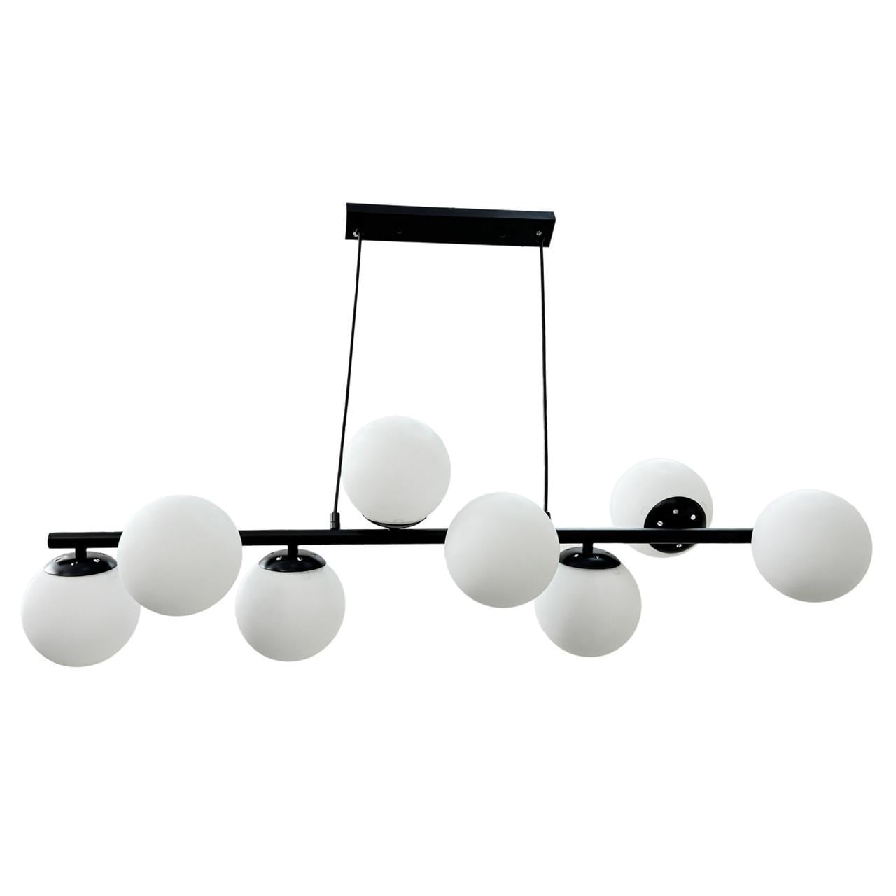 Люстра подвесная молекулы Numina MS-09696/8 BK+WH черная