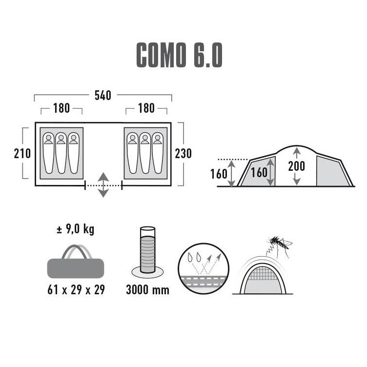 Палатка High Peak Como 6.0 Nimbus Grey (10238) - фото 8