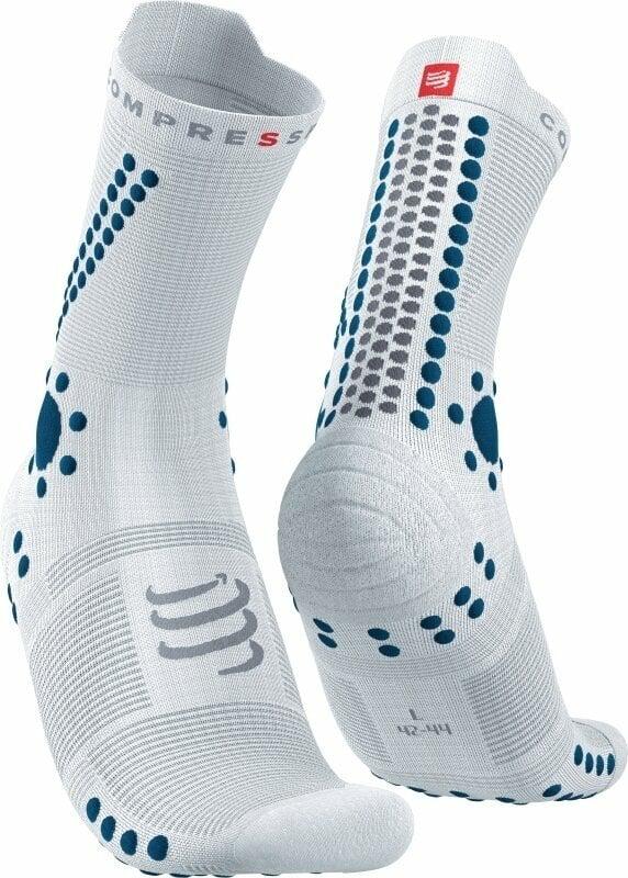 Носки компрессионные Compressport Pro Racing Socks V4.0 Trail T2 White/Fjord Blue (12586410)