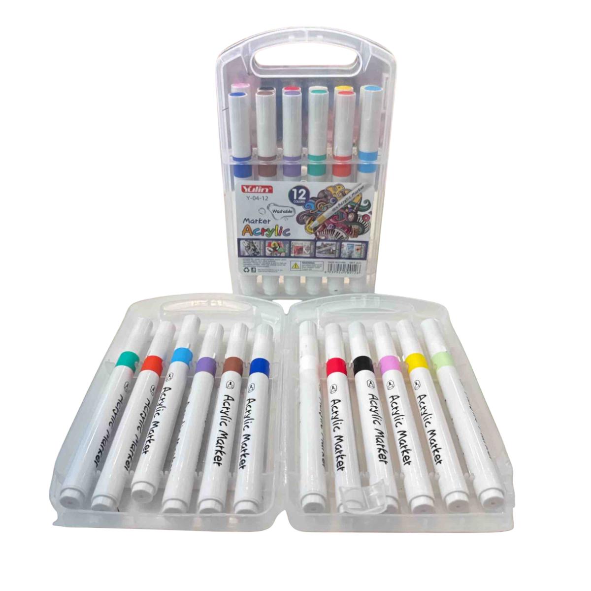 Набор акриловых маркеров Yulin Acrylic Marker 12 шт. (Y-04-12) - фото 2 Набор акриловых маркеров Yulin Acrylic Marker 12 шт. (Y-04-12) - фото 2