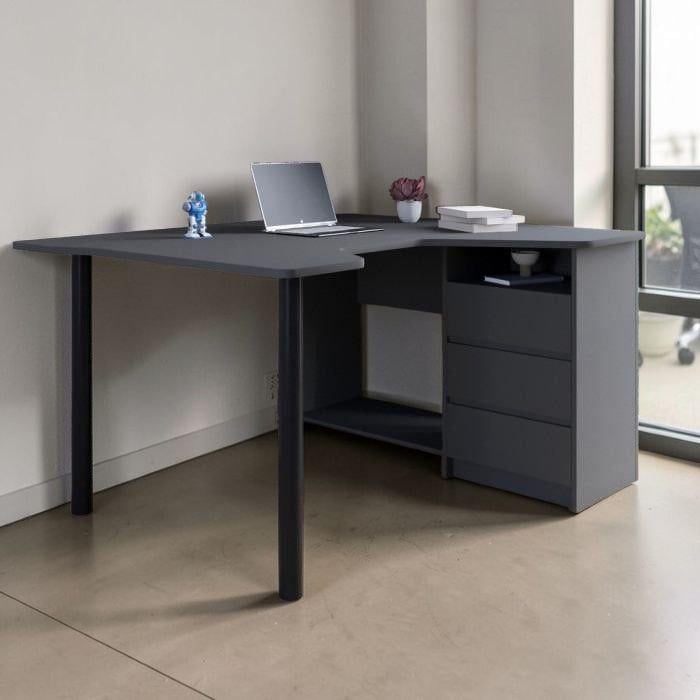 Стіл комп'ютерний кутовий стіл Буст 140x120x74,5 см Антрацитовий
