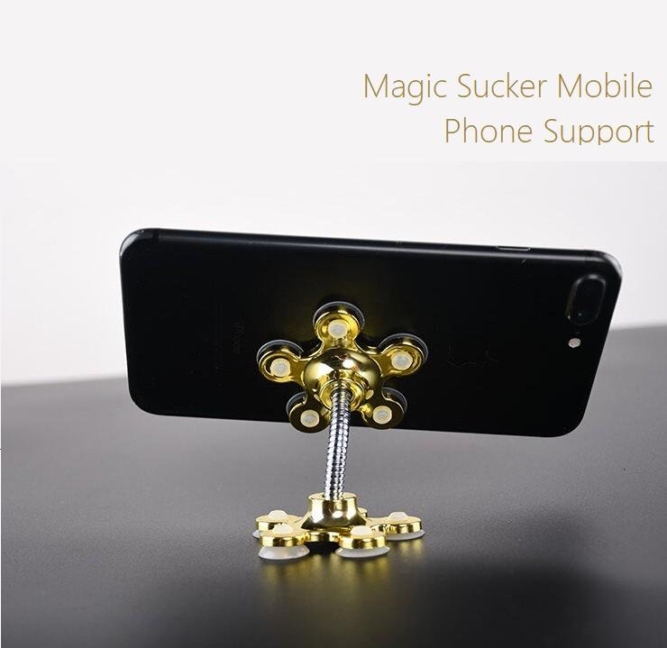 Держатель телефона Magic Sucker Mobile Phone Support на силиконовых присосках Желтый - фото 2